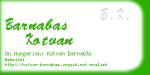 barnabas kotvan business card