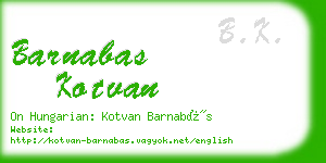 barnabas kotvan business card